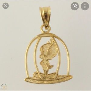 Tweety Bird Space Jam Charm 14 Karat Gold